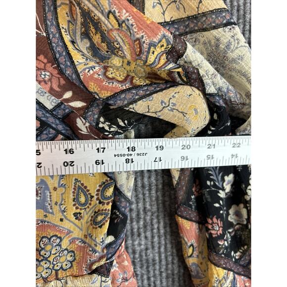 American Eagle Womens Blouse Size Small Patchwork Floral Bohemian Multi Color - Picture 9 of 10